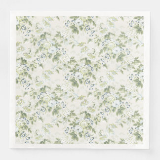 Salbeigrüne Chintz-Dinner-Servietten, Rose und Bla Serviette