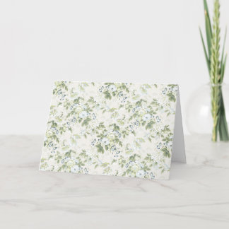 Salbeigrüne Chintz-Grußkarte, leere englische Blum Karte