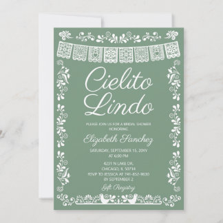 Salbeigrüne Cielito Lindo Bridal Shower Einladung