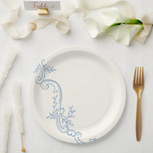 Salbeigrüne elegante minimalistische Hochzeitspapi Pappteller