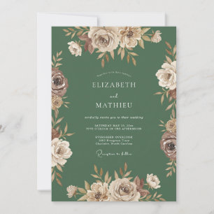 Salbeigrüne Erdig-Natürliche Hochzeit Einladung