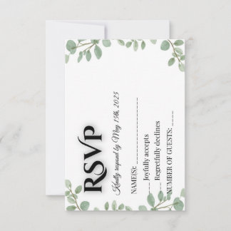 Salbeigrüne Eukalyptus-Hochzeits-RSVP-Karte RSVP Karte