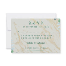 Salbeigrüne Eukalyptus-Marmor-RSVP-Karte