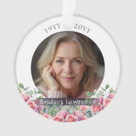 Salbeigrüne Eukalyptus-Rosa Rosen Erinnerung Ornament