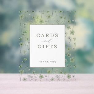 Salbeigrüne florale Gartenkarten und Geschenke Hoc Acrylschild