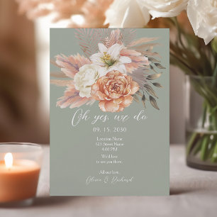 Salbeigrüne florale Hochzeitsempfangs-Einladung Einladung
