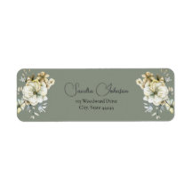 Salbeigrüne florale Hochzeitsetikette