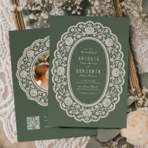 Salbeigrüne Florale Vintage-Spitze Klassische Hoch