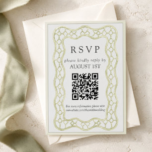 Salbeigrüne französische Gitterwerk-Hochzeit RSVP Karte