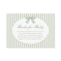 Salbeigrüne gestreifte Babyparty-Einschlusskarte
