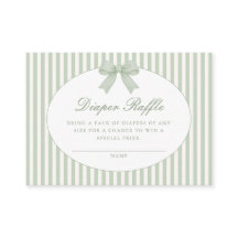 Salbeigrüne gestreifte Babyparty-Umschlagkarte