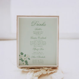 Salbeigrüne Getränkekarte Tischschild Poster