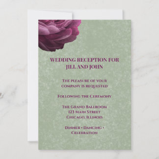 Salbeigrüne Hochzeitsempfangskarte