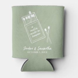 Salbeigrüne Hochzeitsgeschenke Match Made in Heave Dosenkühler