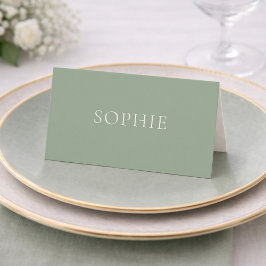 Salbeigrüne Hochzeitsplatzkarte