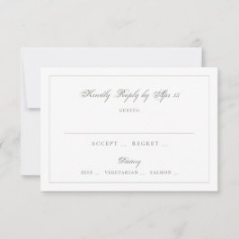 Salbeigrüne klassische Kalligrafie-Hochzeit RSVP Karte