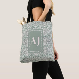 Salbeigrüne Küsten-Muschel-Tasche mit individuelle