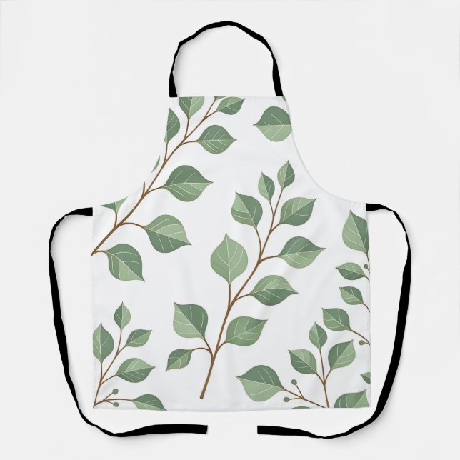 Salbeigrüne Laubzweige Botanisches Aquarell  Schürze (Vorderseite)