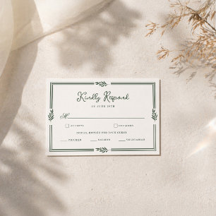 Salbeigrüne Olivenzweig-Garten-RSVP-Karte Begleitkarte