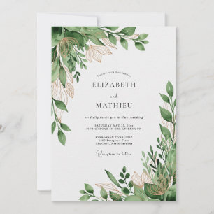 Salbeigrüne organische Natur-Hochzeit Einladung