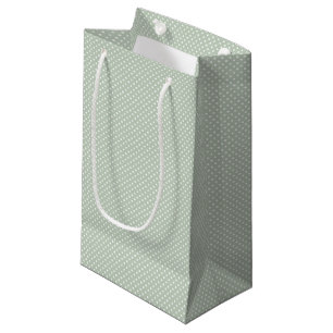 Salbeigrüne Polka-Punkte Kleine Geschenktüte