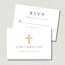Salbeigrüne religiöse Kreuz-Firmung RSVP Karte