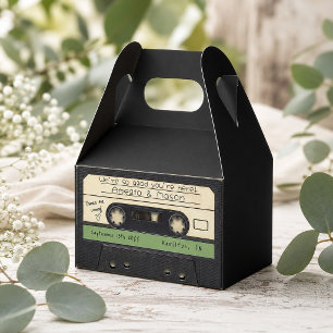 Salbeigrüne Retro-Kassette-Tape-Hochzeitsgeschenk Geschenkschachtel