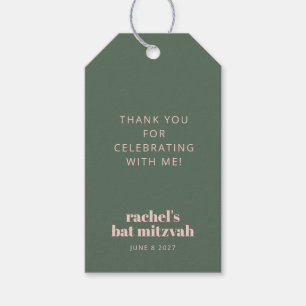 Salbeigrüne Rosarote Moderne Bat-Mizwa Geschenkanhänger