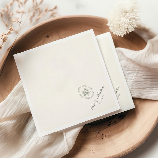 Salbeigrüne Rosenhochzeit  Serviette (Von Creator hochgeladen)