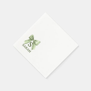 Salbeigrüne Schleifen-Baby-Party-Servietten Serviette