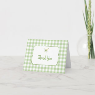 Salbeigrüne Schmetterlingsküsse Baby Shower Dankeskarte