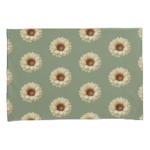 Salbeigrüne Sonnenblumen Blumen Kissenbezug Set