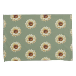 Salbeigrüne Sonnenblumen Blumen Kissenbezug Set