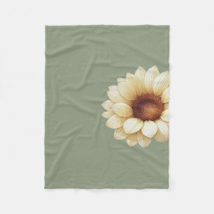 Salbeigrüne Sonnenblumen-Wurfdecke Vintage Blumenm Fleecedecke