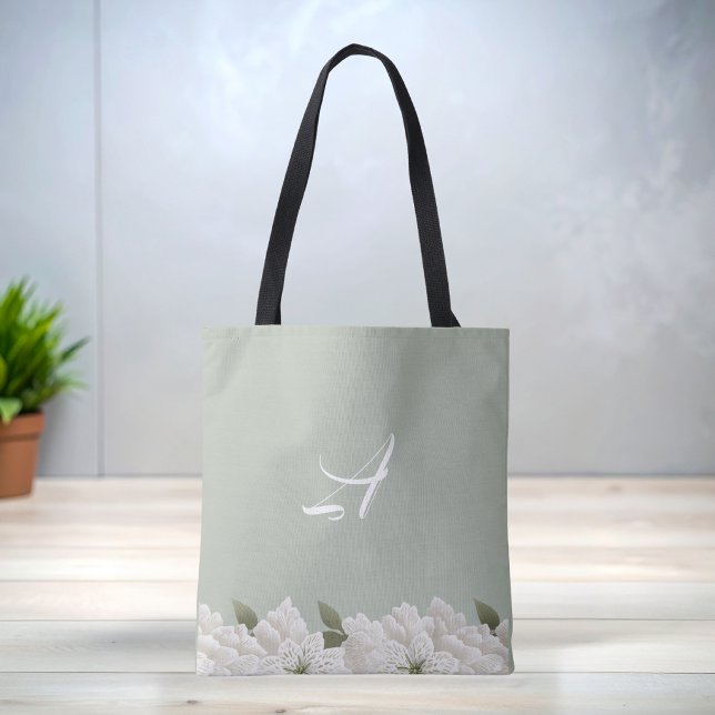 Salbeigrüne Spitze Blumen Monogramm stilvolle Trag (Von Creator hochgeladen)