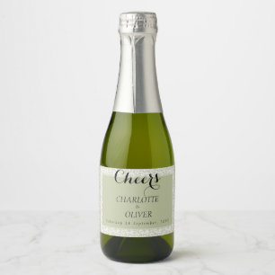 Salbeigrüne Spitzen-Klassische Mini-Champagnerflas