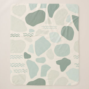 Salbeigrüne Strandglas-Textur Küstenästhetik Sherpadecke