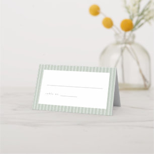 Salbeigrüne Streifen Hochzeit Begleitkarten Platzkarte