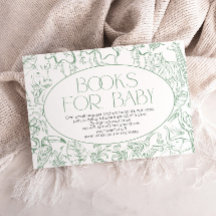 Salbeigrüne Toile de Jouy-Bücher für Baby Shower