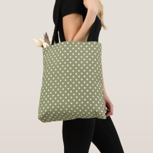 Salbeigrüne Tüpfel-Tasche Retro-Tages-Tragetasch