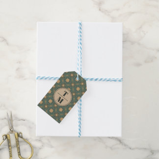 Salbeigrüne und goldene geometrische Geschenkanhän Geschenkanhänger