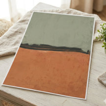 Salbeigrüne und verbrannt orangefarbene minimalist
