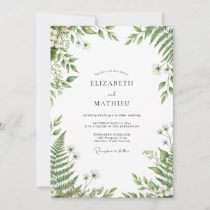Salbeigrüne üppige Waldhochzeit Einladung