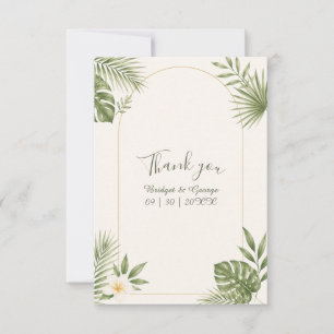 Salbeigrüne Vintage-Architektur Hawaii Florale Hoc Dankeskarte