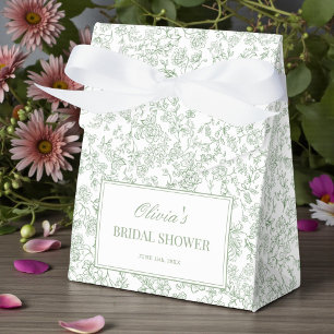 Salbeigrüne Vintage-Französische Florale Brautpart Geschenkschachtel
