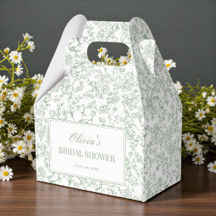 Salbeigrüne Vintage-französische florale Brautpart Geschenkschachtel