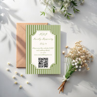 Salbeigrüne Vintage-Streifen Hochzeit QR