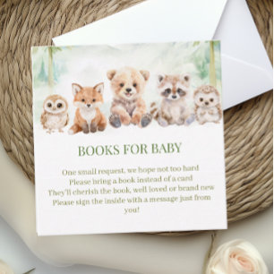 Salbeigrüne Wald-Bücher für Baby Shower Karte