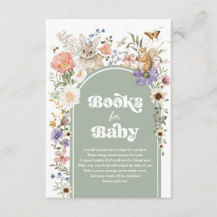 Salbeigrüne Wald-Wildblumen-Bücher für Baby Begleitkarte