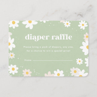 Salbeigrüne Windel-Raffle-Gänseblümchen Begleitkarte